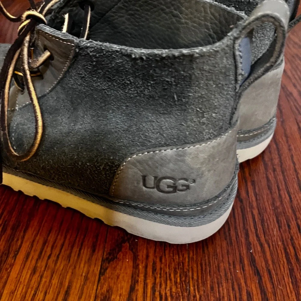 UGG Mens Neumel Boots Grey Suede Chukka Lace up Unlined 11 Desert Boots 1020369 - Picture 5 of 10